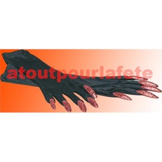 Gants de Sorcière pour deguisement d' Halloween (la paire)