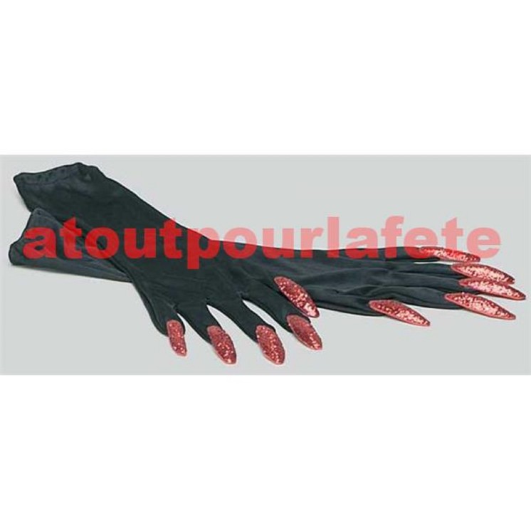 Gants de Sorcière pour deguisement d' Halloween (la paire)