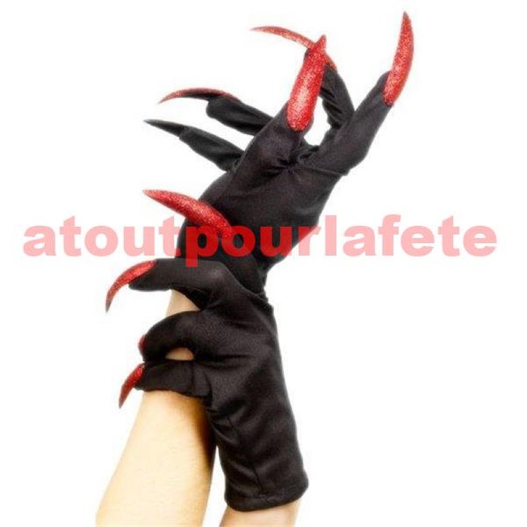 Gants de Sorcière pour deguisement d' Halloween (la paire)