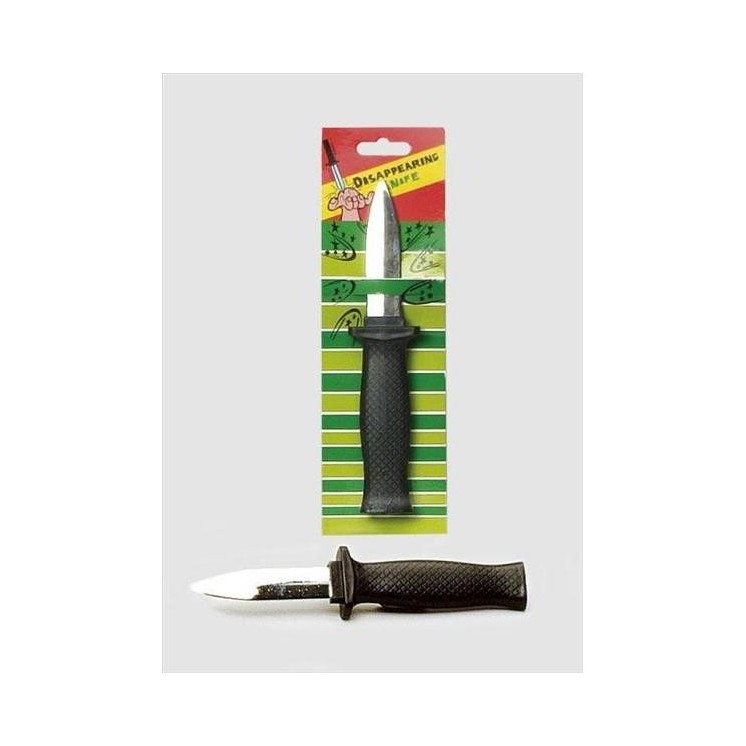 Couteau à lame retractable, plastique 18cms pour gag, blague, piece de theatre