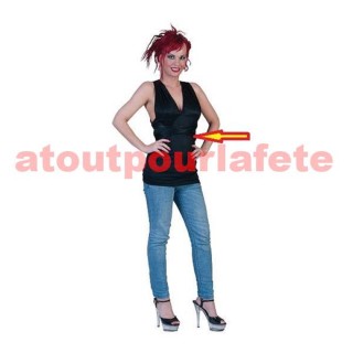 Caraco Noir, Haut pour Sorcière, Pirate, Halloween, Disco (taille unique S-M)
