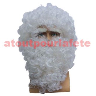Set Barbe + Perruque de Père Noel - St Nicolas Luxe