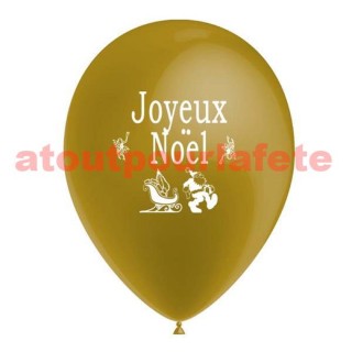 10 Ballons Joyeux Noël, (or ou argent)