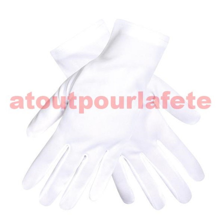 Gants court blanc adulte (la paire)