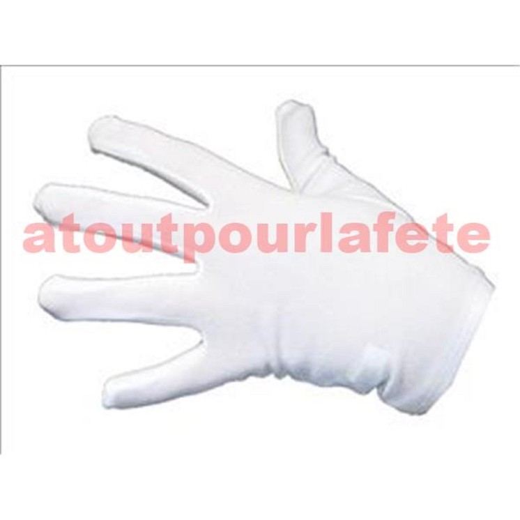 Gants court blanc adulte (la paire)