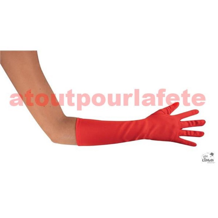 Gant long Rouge 40cm (la paire)