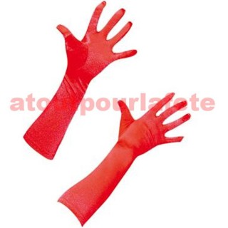 Gants longs Rouge 40cm (la paire)