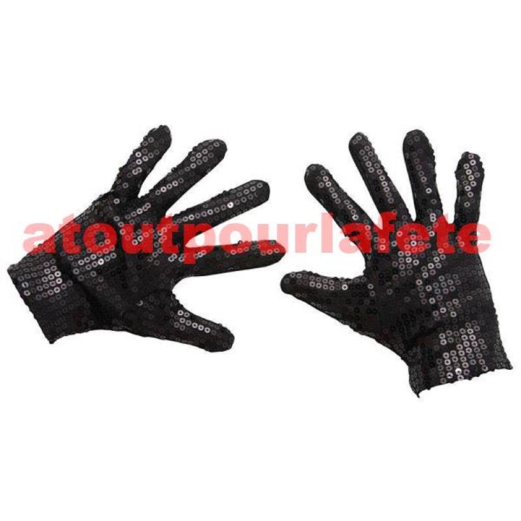 Gants michael jackson a sequins (la paire)