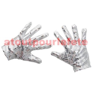 Gants michael jackson a sequins (la paire)