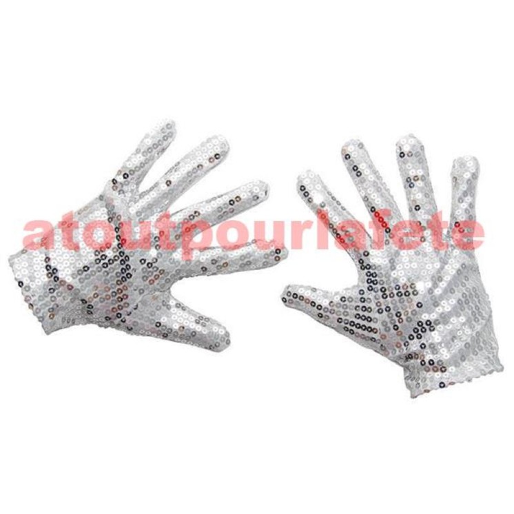 Gants michael jackson a sequins (la paire)