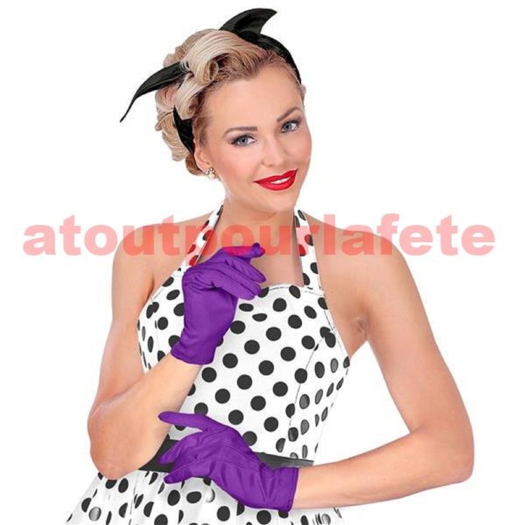Gants courts violet (joker) 26cms (la paire)