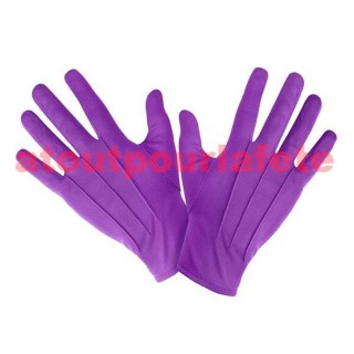 Gants courts violet (joker) 26cms (la paire)