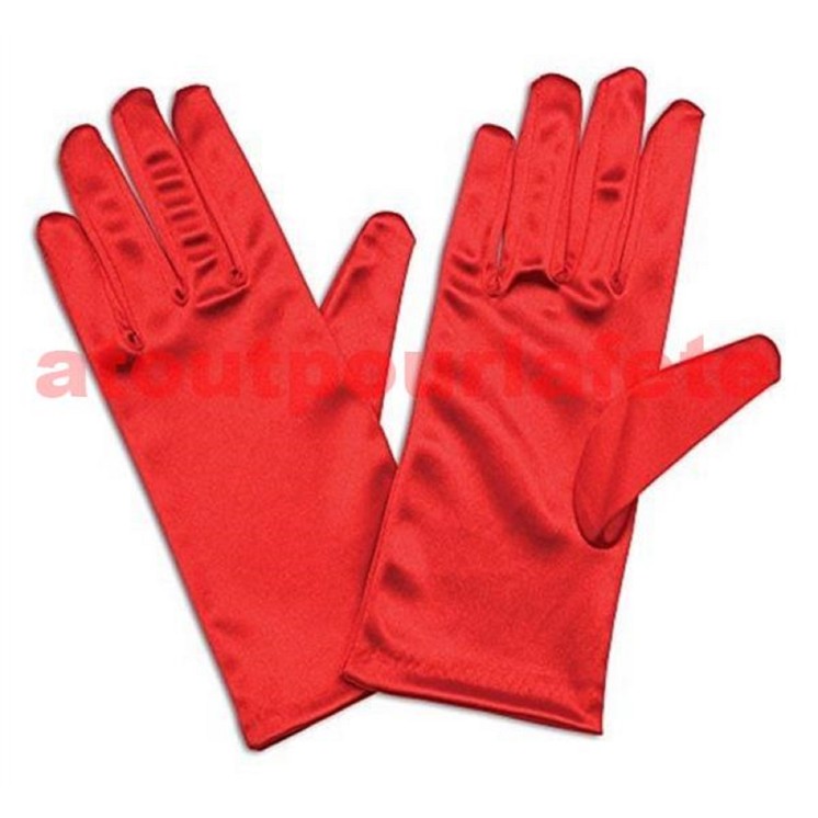 Gants rouge court 26cms (la paire)
