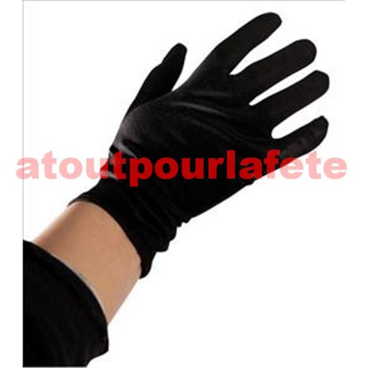 Gants court noir adulte (la paire)