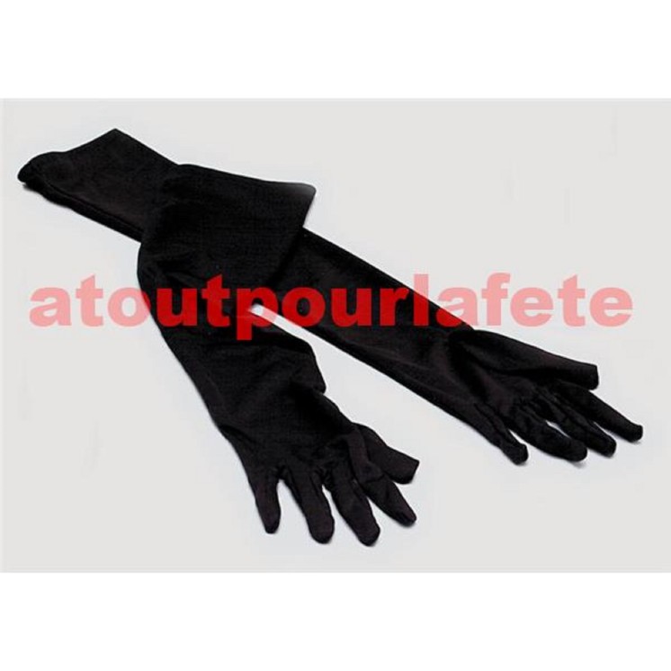 Gant long Noir 40cm (la paire)