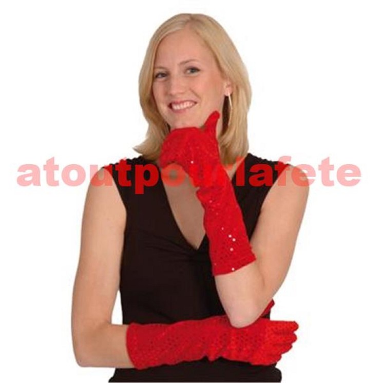 Gants long à paillettes sequins 40cms