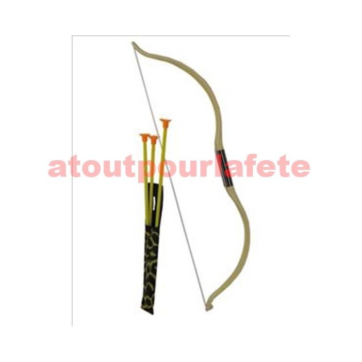 Arc avec flèches pour deguisement Indien ou Cupidon